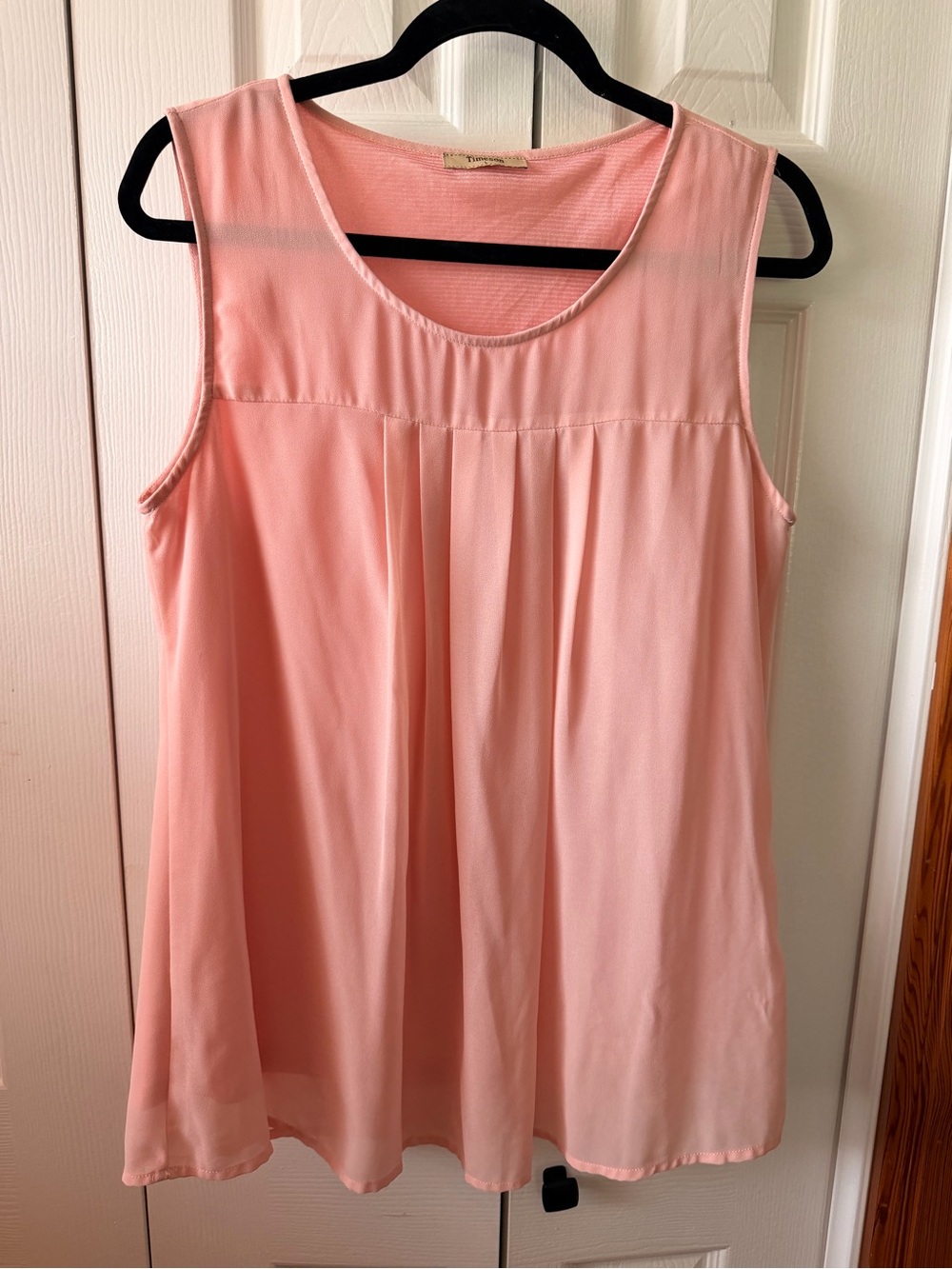 Sleeveless Pleated Pink Camisole Tank Top